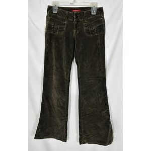 Vintage Union Bay Brown Corduroy Pants Size 3 Low Rise Flare 90s Boho Y2K Grunge